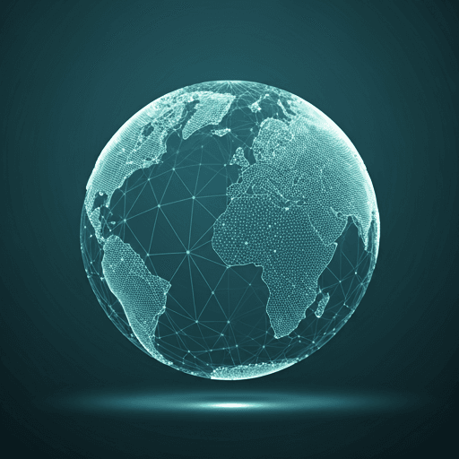 Abstract global network connections representing hosting infrastructure