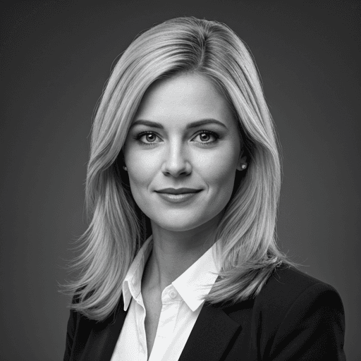 Grayscale professional headshot of female manager